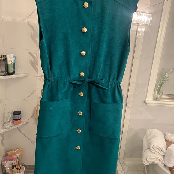 Dressing, rich, extremely rare, find, genuine, ultra, suede jumper dress, size 8 - Picture 12 of 17